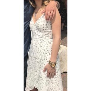 Design Lab Lord & Taylor White & Polka Dot Dress